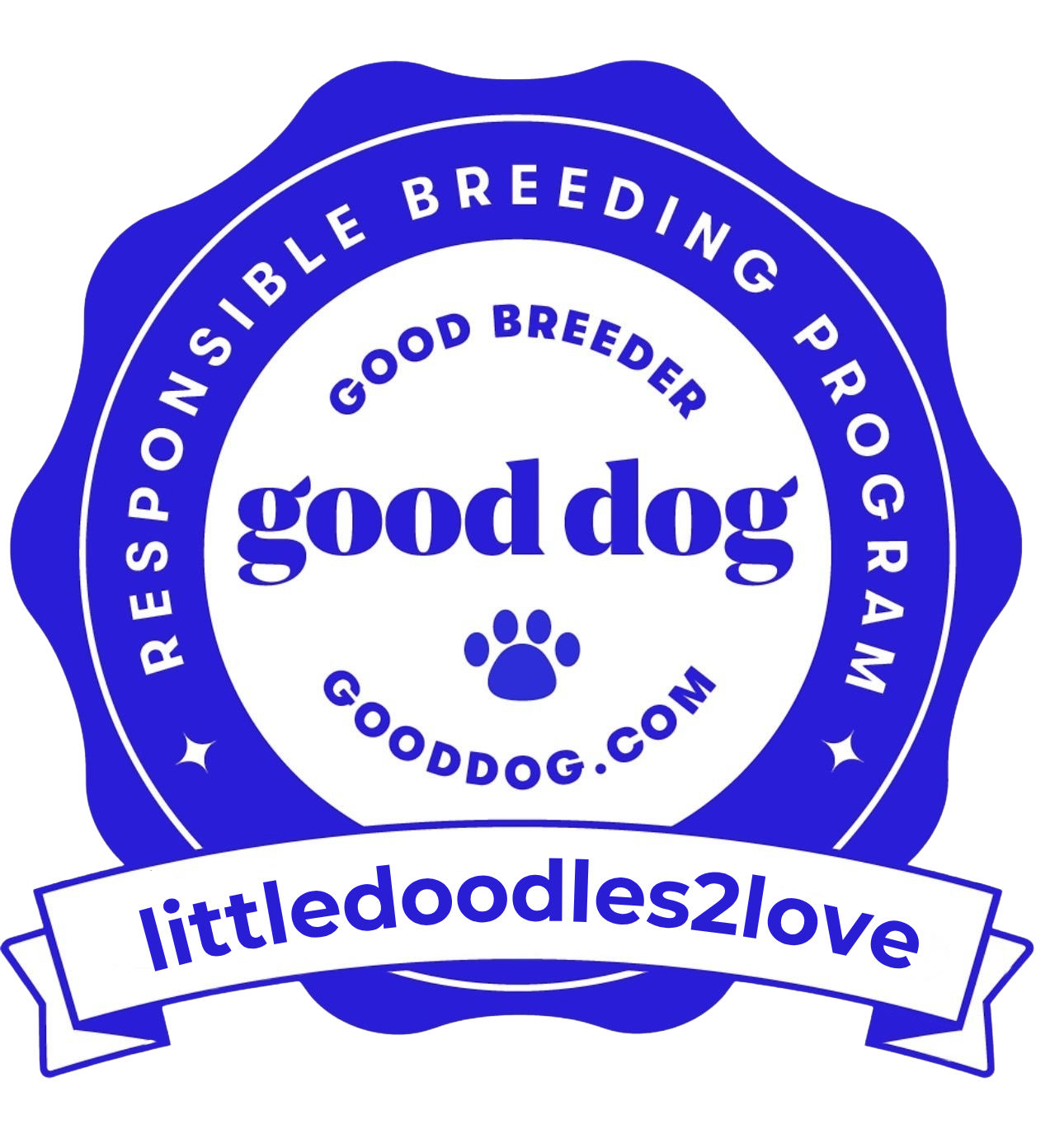 Good Dog Responsible Breeding Program badge for littledoodles2love